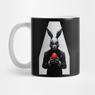 Dark bunny with red egg Mug